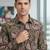 Mens brown self design cotton fabric shirt full sleeves shirt collor