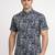 Mens cream self design cotton fabric shirt short sleeves shirt collor