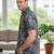Mens cream self design cotton fabric shirt short sleeves shirt collor