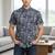 Mens cream self design cotton fabric shirt short sleeves shirt collor