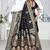 Black Banarasi Satin silk blend Saree with Heavy Zari & Traditional Thread Work | Wedding & Festive Wear