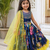 Trendy Chinon Silk Embroidery Sequins Work  Navy Blue Readymade Gown