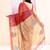 Women's maroon temple border embellished cotton blend jamdani saree