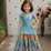 Alluring Heavy Chinon Silk Embroidery And Printed Sky Blue Readymade Lehenga Choli