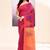 Women's rani temple border embellished cotton blend jamdani saree