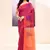 Women's rani temple border embellished cotton blend jamdani saree