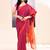 Women's rani temple border embellished cotton blend jamdani saree