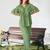 Olive green ruffle top and pants co-ord set