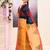 Women's black temple border embellished cotton blend jamdani saree