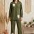 Dark green pure cotton embroidered butta straight co-ord set