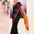 Women's black temple border embellished cotton blend jamdani saree