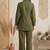 Dark green pure cotton embroidered butta straight co-ord set