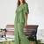 Olive green ruffle top and pants co-ord set