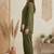 Dark green pure cotton embroidered butta straight co-ord set