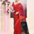 Women's maroon temple border embellished cotton blend jamdani saree