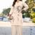 Cream cotton blend printed co-ord set
