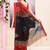 Women's maroon temple border embellished cotton blend jamdani saree