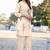 Cream cotton blend printed co-ord set
