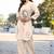 Cream cotton blend printed co-ord set