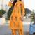 Orange cotton blend printed co-ord set