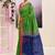 Women's green temple border embellished cotton blend jamdani saree