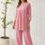 Pink pure cotton schiffli embroidered fit & flare co-ord set