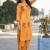 Orange cotton blend printed co-ord set