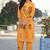 Orange cotton blend printed co-ord set