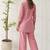 Pink pure cotton schiffli embroidered fit & flare co-ord set