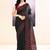 Women's black sequins embellished cotton blend jamdani saree