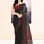 Women's black sequins embellished cotton blend jamdani saree