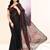 Women's black sequins embellished cotton blend jamdani saree