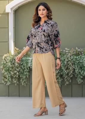 Multicolour viscose reyon printed top and pant co-ord set 3