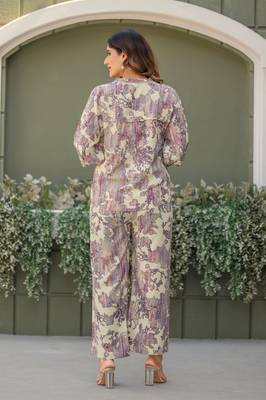 Multicolour viscose reyon printed top and pant co-ord set 2