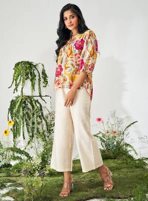 Multicolour floral print top and pant co-ord set 3