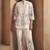 White pure cotton floral printed co-ord set for women