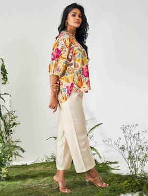 Multicolour floral print top and pant co-ord set 4