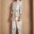 White pure cotton floral printed co-ord set for women