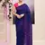 Women's blue sequins embellished cotton blend jamdani saree