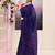 Women's blue sequins embellished cotton blend jamdani saree