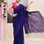 Women's blue sequins embellished cotton blend jamdani saree