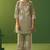 Grey roman silk embroidered a-line co-ord set