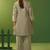 Grey roman silk embroidered a-line co-ord set