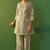 Grey roman silk embroidered a-line co-ord set