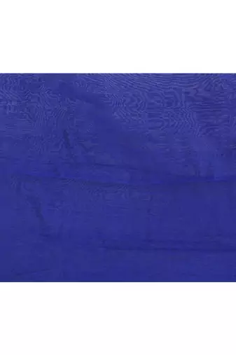 Women's blue embellished cotton blend jamdani saree