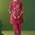 Bright pink roman silk embroidered a-line co-ord set