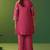 Bright pink roman silk embroidered a-line co-ord set