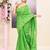 Women's green embellished cotton blend jamdani saree