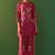 Bright pink roman silk embroidered a-line co-ord set