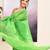 Women's green embellished cotton blend jamdani saree